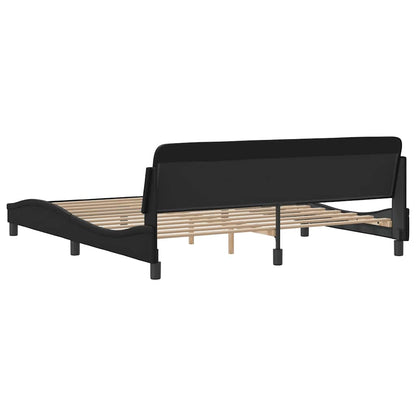 Bed Frame "Dover" Black 183x213 cm Faux Leather