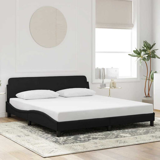 Bed Frame "Dover" Black 183x213 cm Faux Leather