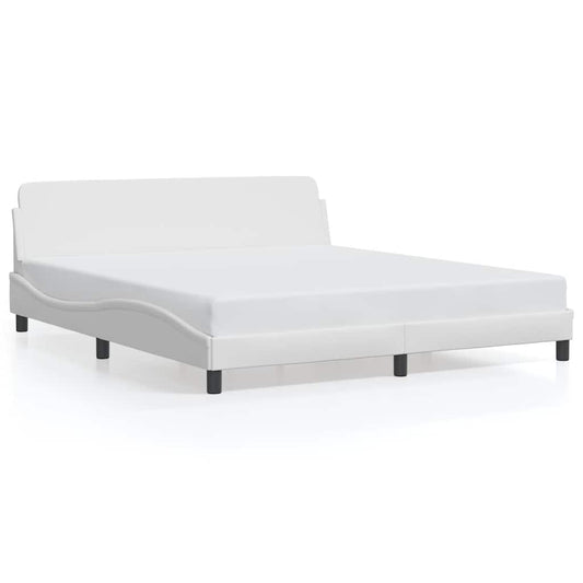 Bed Frame "Dover" White 183x213 cm Faux Leather
