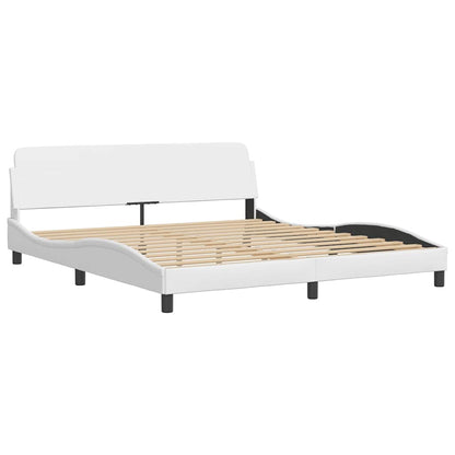 Bed Frame "Dover" White 183x213 cm Faux Leather