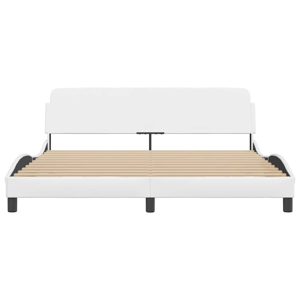 Bed Frame "Dover" White 183x213 cm Faux Leather