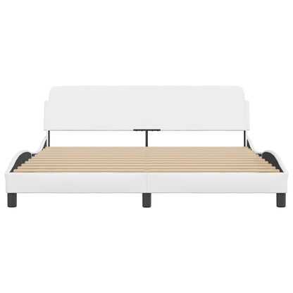 Bed Frame "Dover" White 183x213 cm Faux Leather