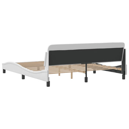 Bed Frame "Dover" White 183x213 cm Faux Leather