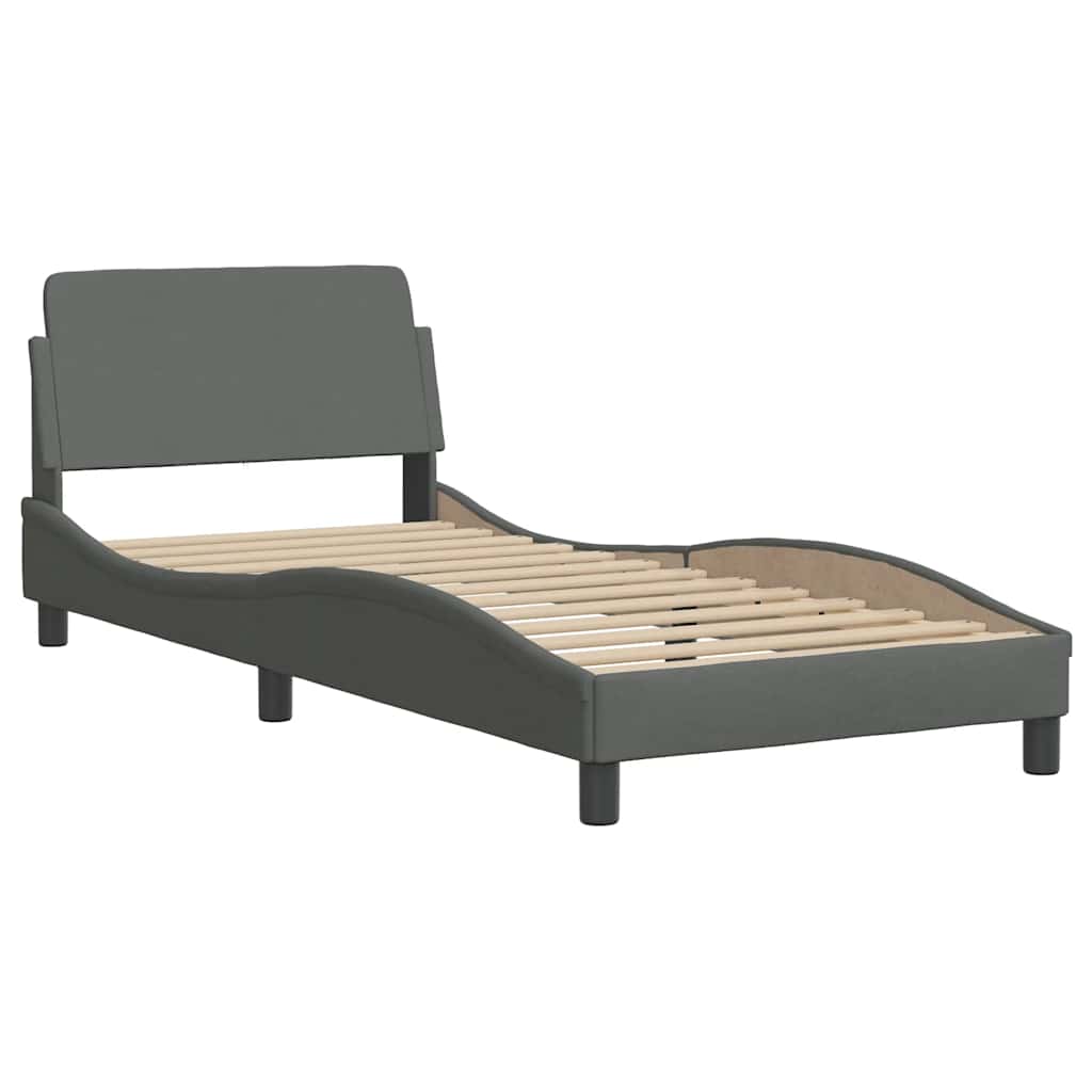 Bed Frame "Dover" Dark Grey 90x190 cm Single Fabric