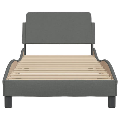 Bed Frame "Dover" Dark Grey 90x190 cm Single Fabric