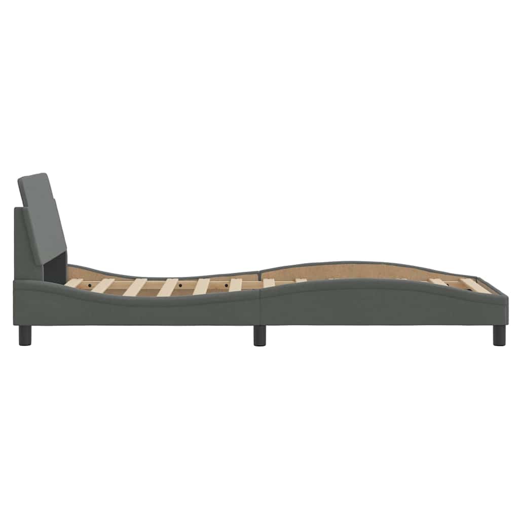 Bed Frame "Dover" Dark Grey 90x190 cm Single Fabric