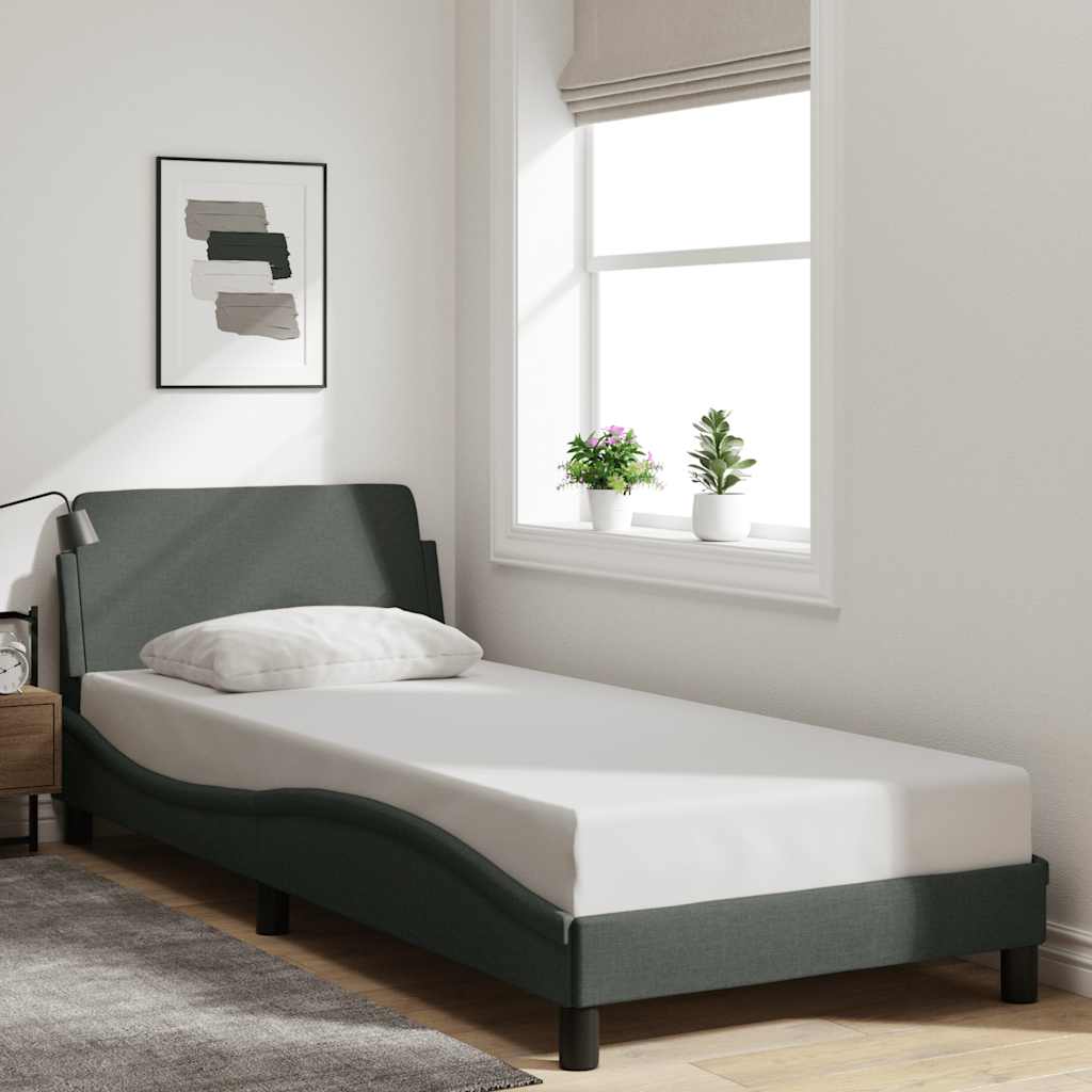 Bed Frame "Dover" Dark Grey 90x190 cm Single Fabric