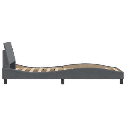 Bed Frame "Dover" Dark Grey 90x190 cm Single Velvet