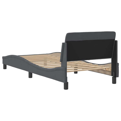 Bed Frame "Dover" Dark Grey 90x190 cm Single Velvet