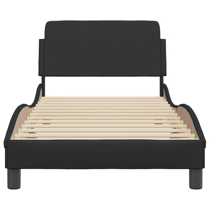 Bed Frame "Dover" Black 90x190 cm Single Faux Leather