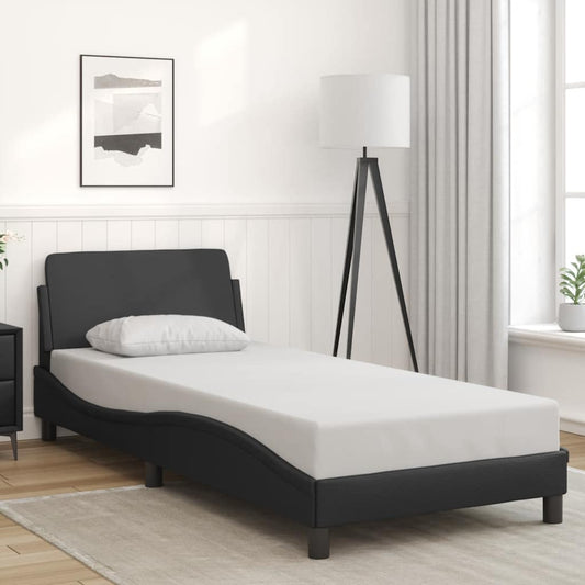 Bed Frame "Dover" Black 90x190 cm Single Faux Leather