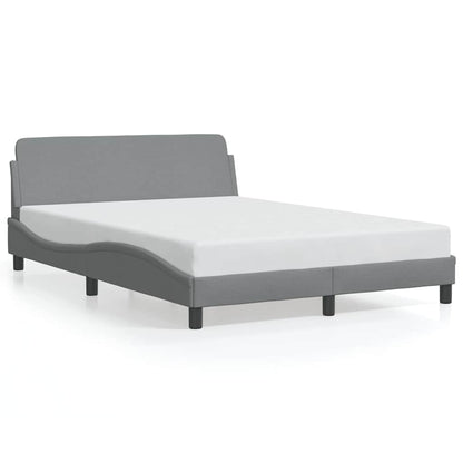 Bed Frame "Dover" Light Grey 135x190 cm Double Fabric