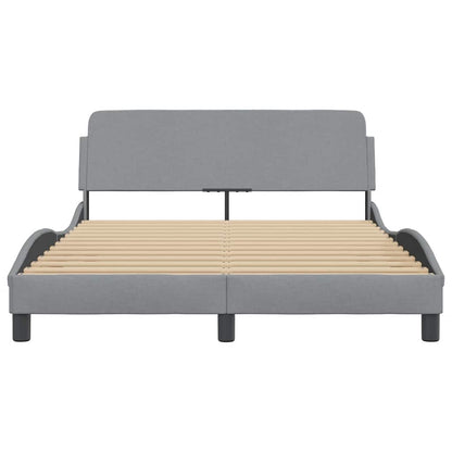 Bed Frame "Dover" Light Grey 135x190 cm Double Fabric