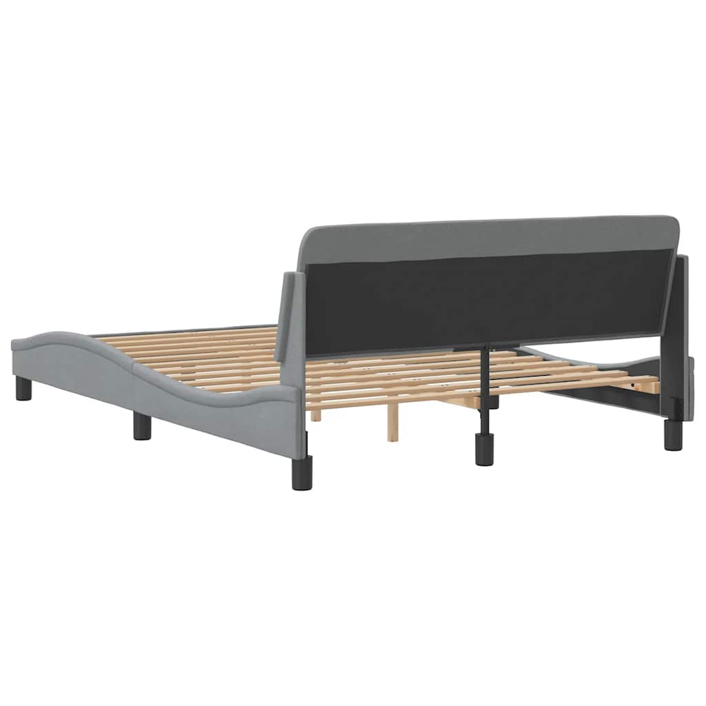 Bed Frame "Dover" Light Grey 135x190 cm Double Fabric