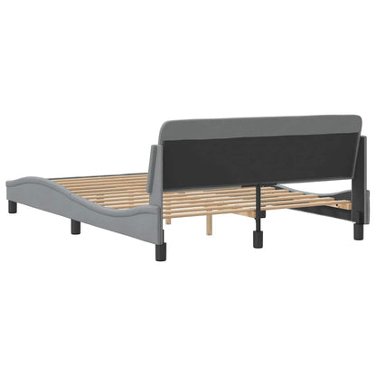 Bed Frame "Dover" Light Grey 135x190 cm Double Fabric