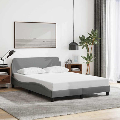 Bed Frame "Dover" Light Grey 135x190 cm Double Fabric