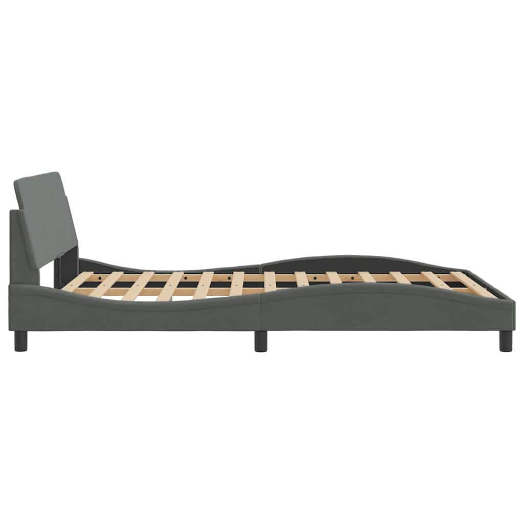 Bed Frame "Dover" Dark Grey 135x190 cm Double Fabric