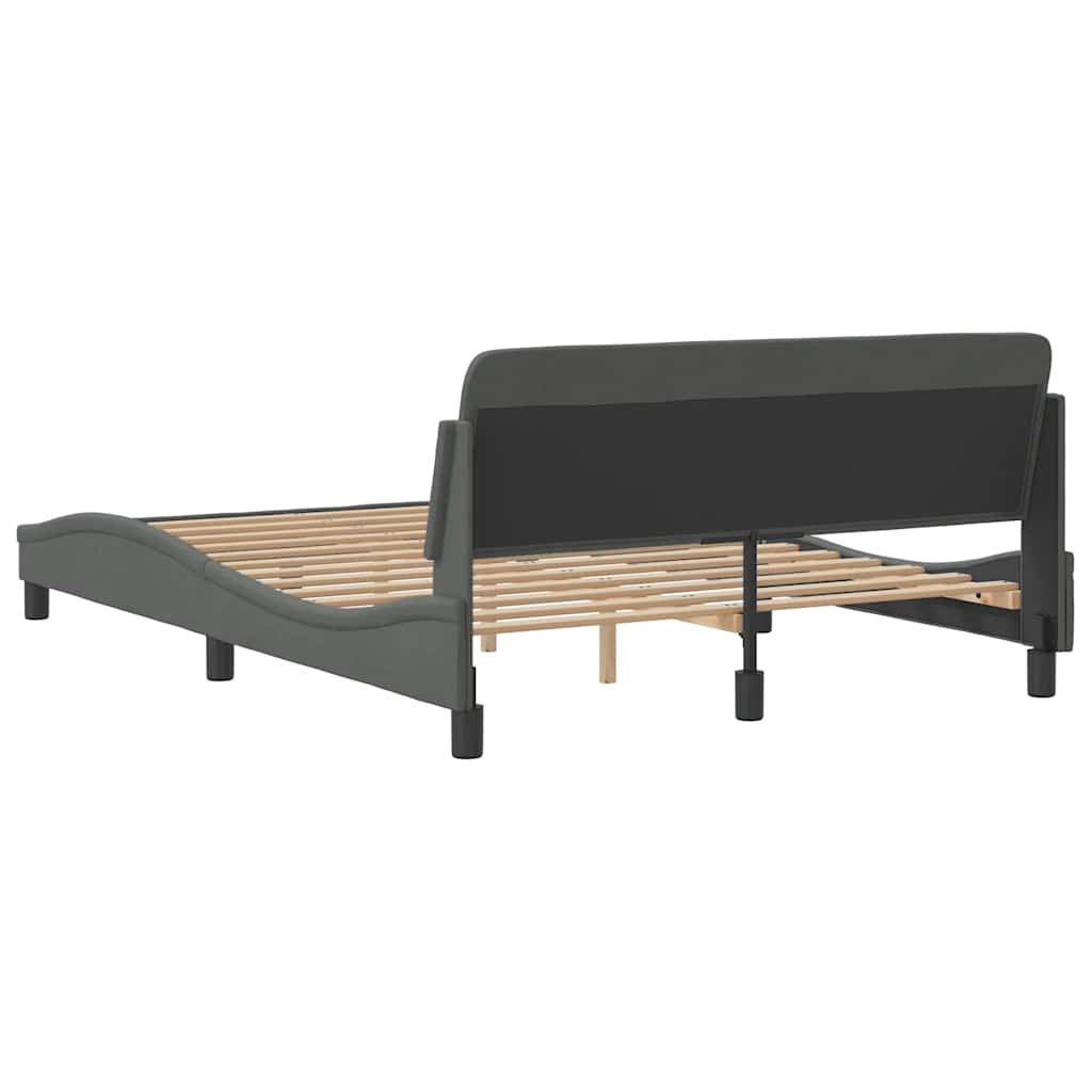 Bed Frame "Dover" Dark Grey 135x190 cm Double Fabric