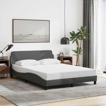 Bed Frame "Dover" Dark Grey 135x190 cm Double Fabric