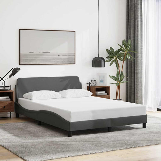 Bed Frame "Dover" Dark Grey 135x190 cm Double Fabric