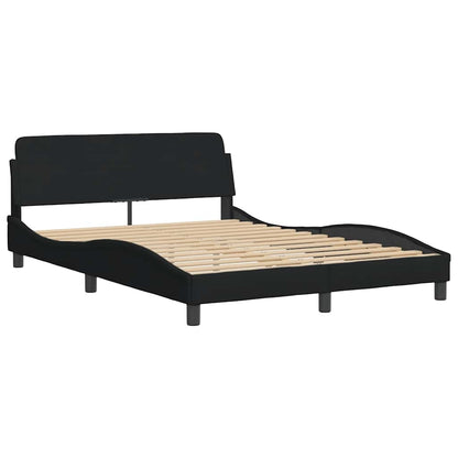 Bed Frame "Dover" Black 135x190 cm Double Fabric