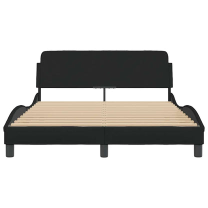 Bed Frame "Dover" Black 135x190 cm Double Fabric
