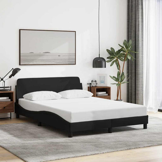 Bed Frame "Dover" Black 135x190 cm Double Fabric