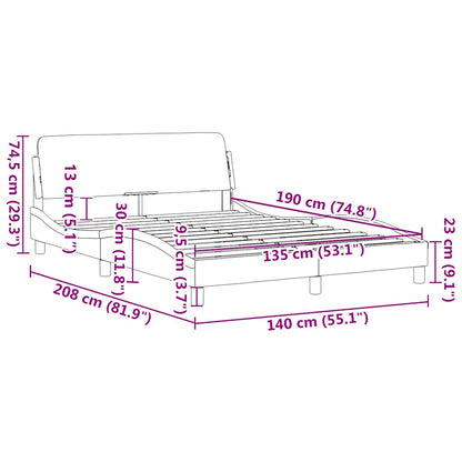 Bed Frame "Dover" Light Grey 135x190 cm Double Velvet