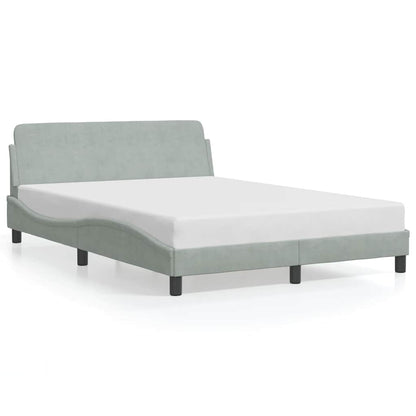 Bed Frame "Dover" Light Grey 135x190 cm Double Velvet