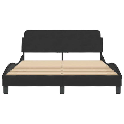 Bed Frame "Dover" Black 135x190 cm Double Velvet