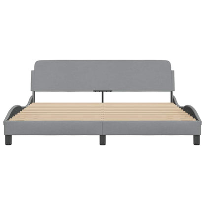 Bed Frame "Dover" Light Grey 180x200 cm Super King Fabric