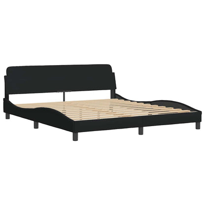 Bed Frame "Dover" Black 180x200 cm Super King Fabric