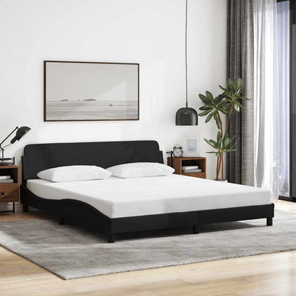 Bed Frame "Dover" Black 180x200 cm Super King Fabric