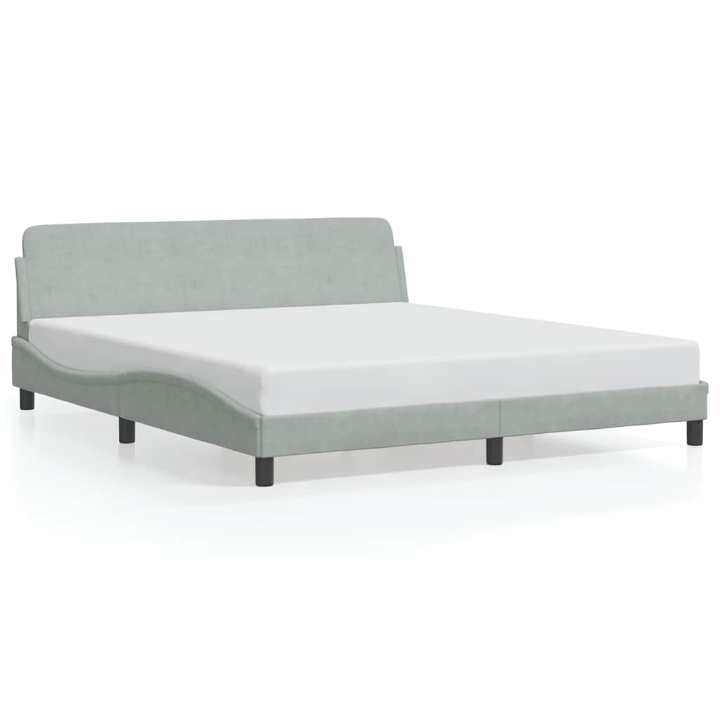 Bed Frame "Dover" Light Grey 180x200 cm Super King Velvet