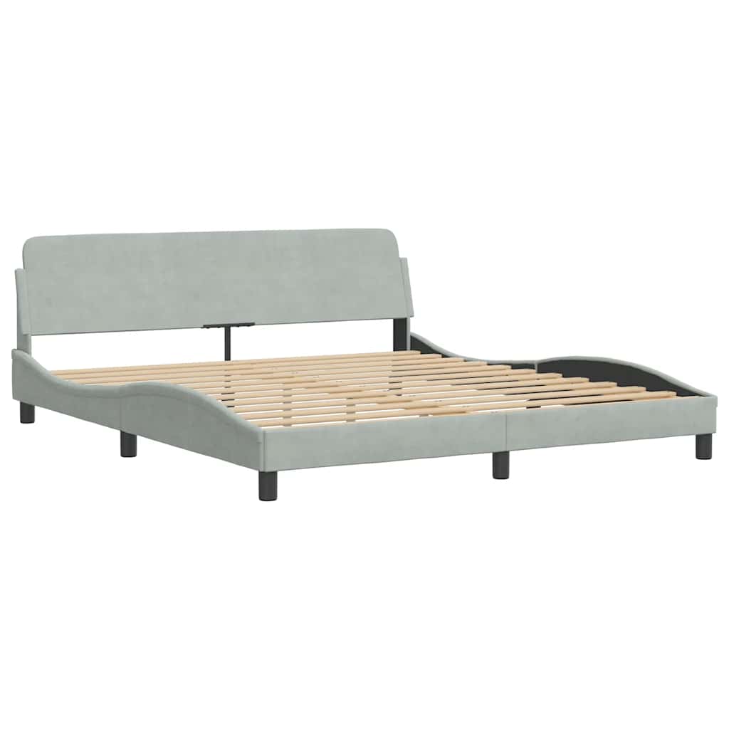 Bed Frame "Dover" Light Grey 180x200 cm Super King Velvet