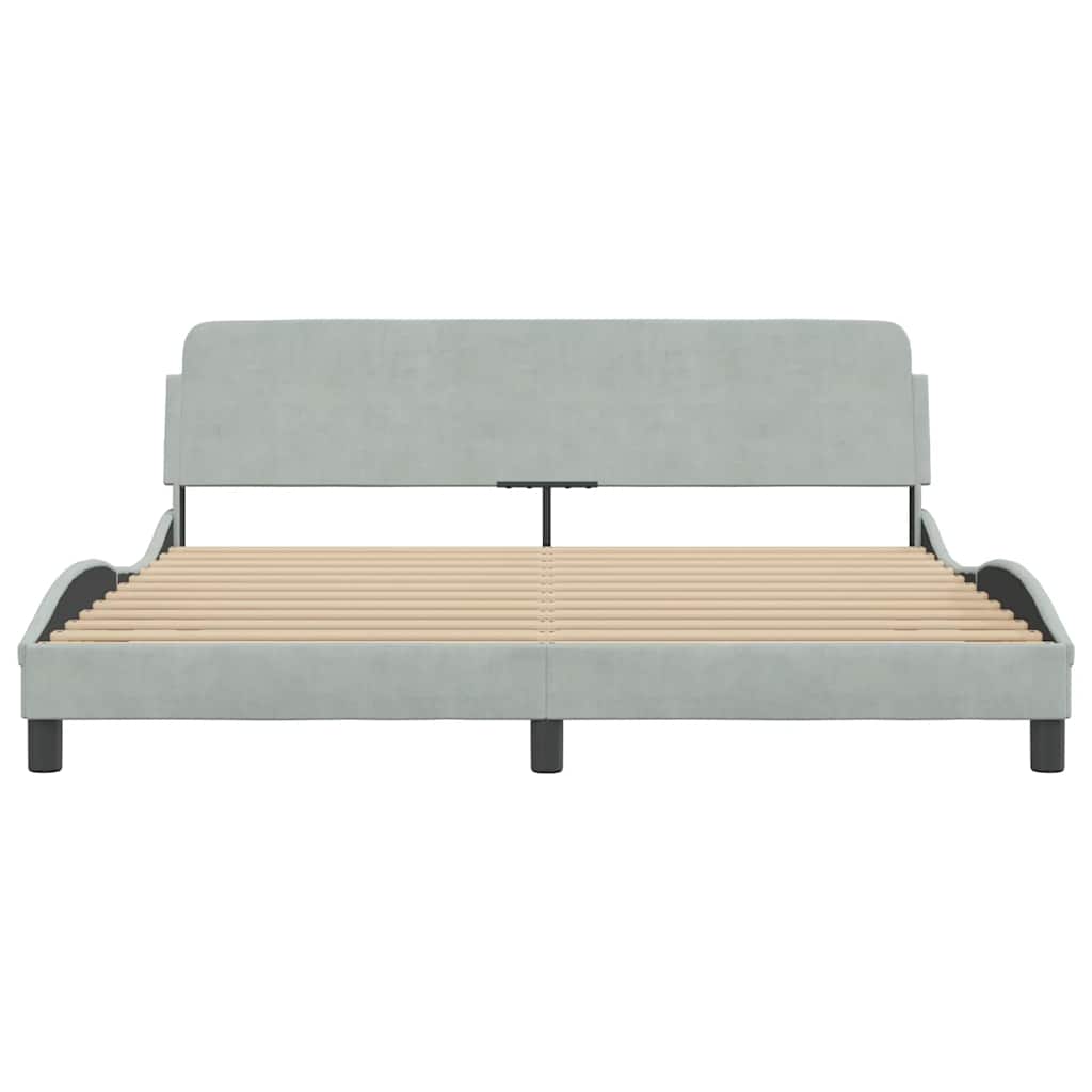 Bed Frame "Dover" Light Grey 180x200 cm Super King Velvet