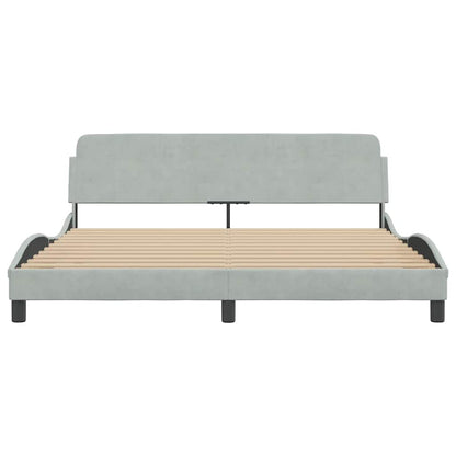 Bed Frame "Dover" Light Grey 180x200 cm Super King Velvet