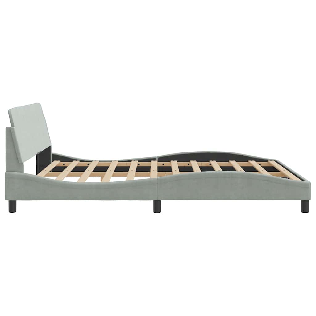 Bed Frame "Dover" Light Grey 180x200 cm Super King Velvet