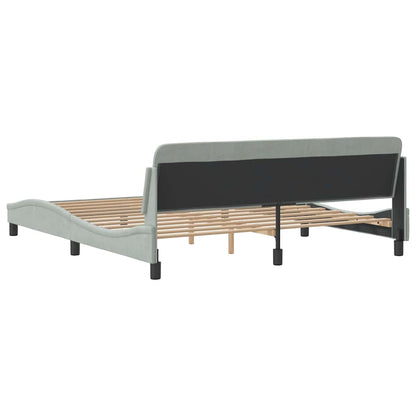 Bed Frame "Dover" Light Grey 180x200 cm Super King Velvet