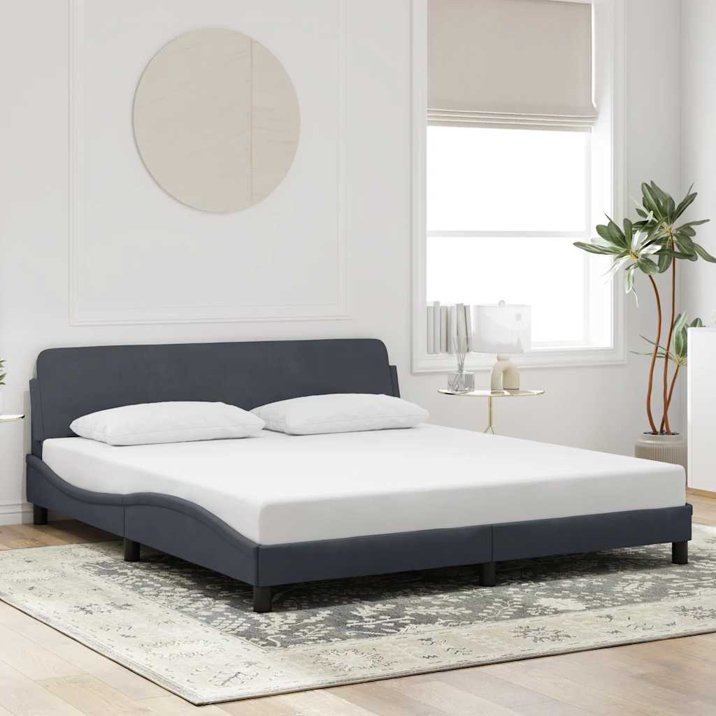 Bed Frame "Dover" Dark Grey 180x200 cm Super King Velvet