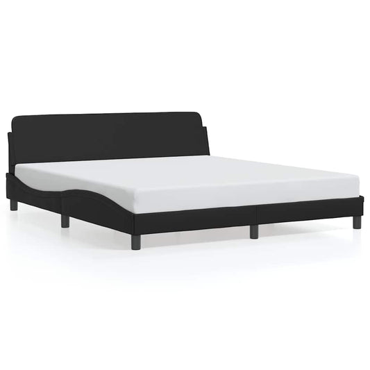 Bed Frame "Dover" Black 180x200 cm Super King Faux Leather