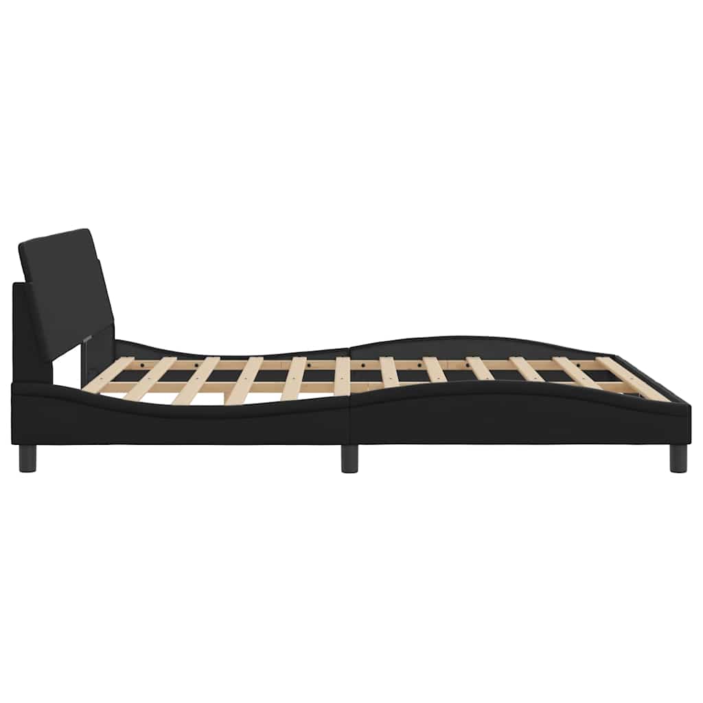 Bed Frame "Dover" Black 180x200 cm Super King Faux Leather