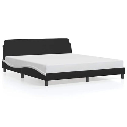 Bed Frame "Dover" Black and White 180x200 cm Super King Faux Leather