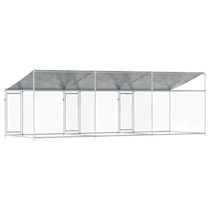 Dog Cage with Roof and Doors Grey 6x2x2 m Galvanised Steel