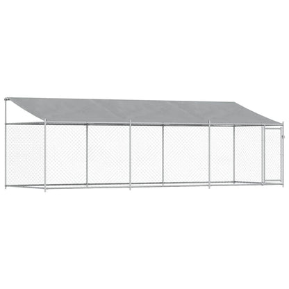 Dog Cage with Roof and Door Grey 6x2x2 m Galvanised Steel