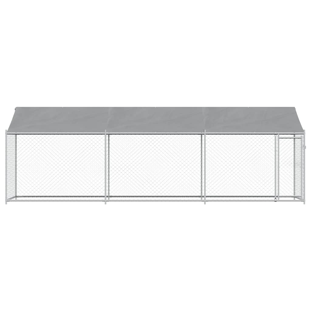 Dog Cage with Roof and Door Grey 6x2x2 m Galvanised Steel
