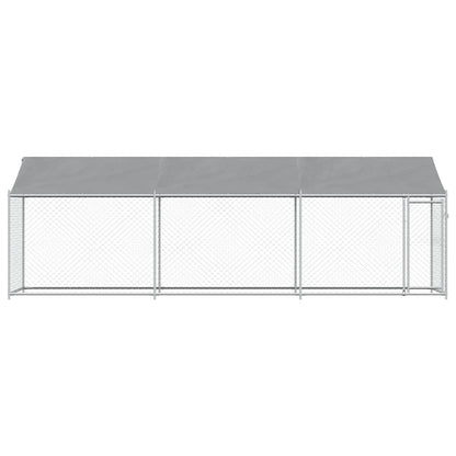 Dog Cage with Roof and Door Grey 6x2x2 m Galvanised Steel