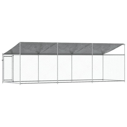 Dog Cage with Roof and Door Grey 6x2x2 m Galvanised Steel