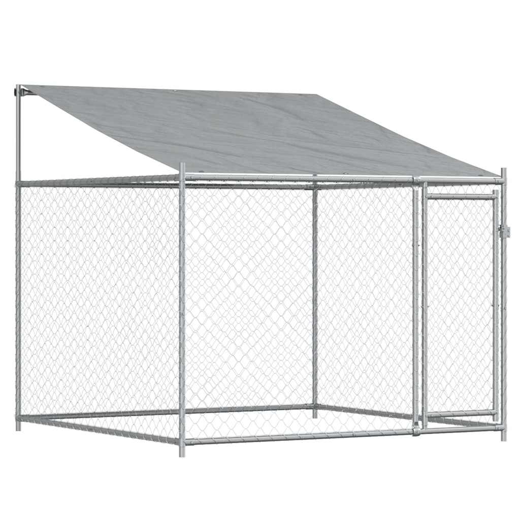 Dog Cage with Roof and Door Grey 6x2x2 m Galvanised Steel