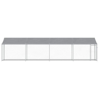 Dog Cage with Roof and Door Grey 8x2x2 m Galvanised Steel